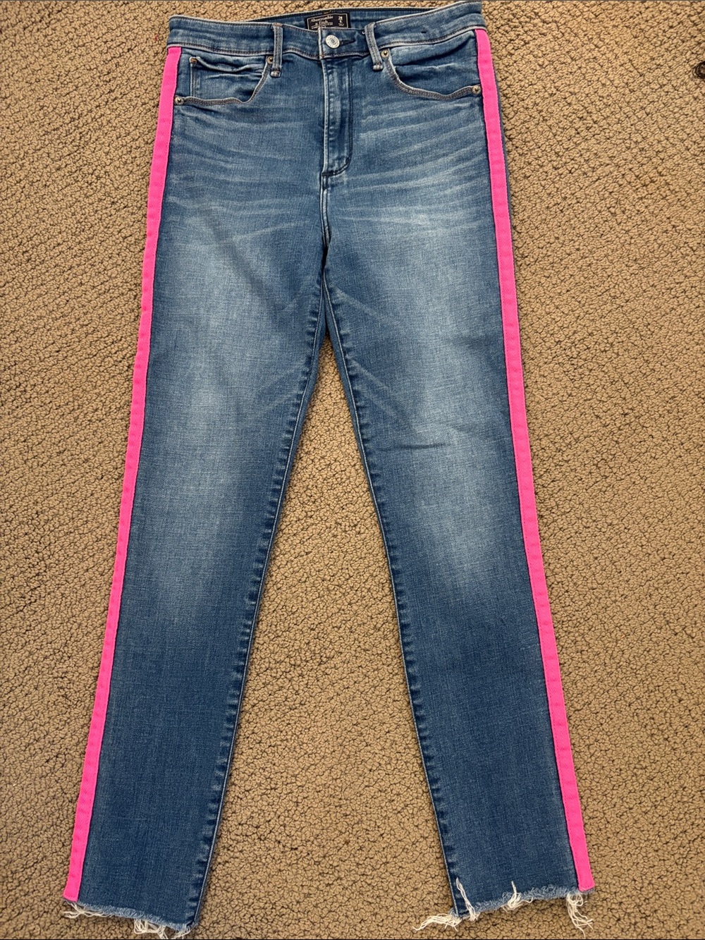 Abercrombie & Fitch Women’s Jeans with Pink Side Stripe
